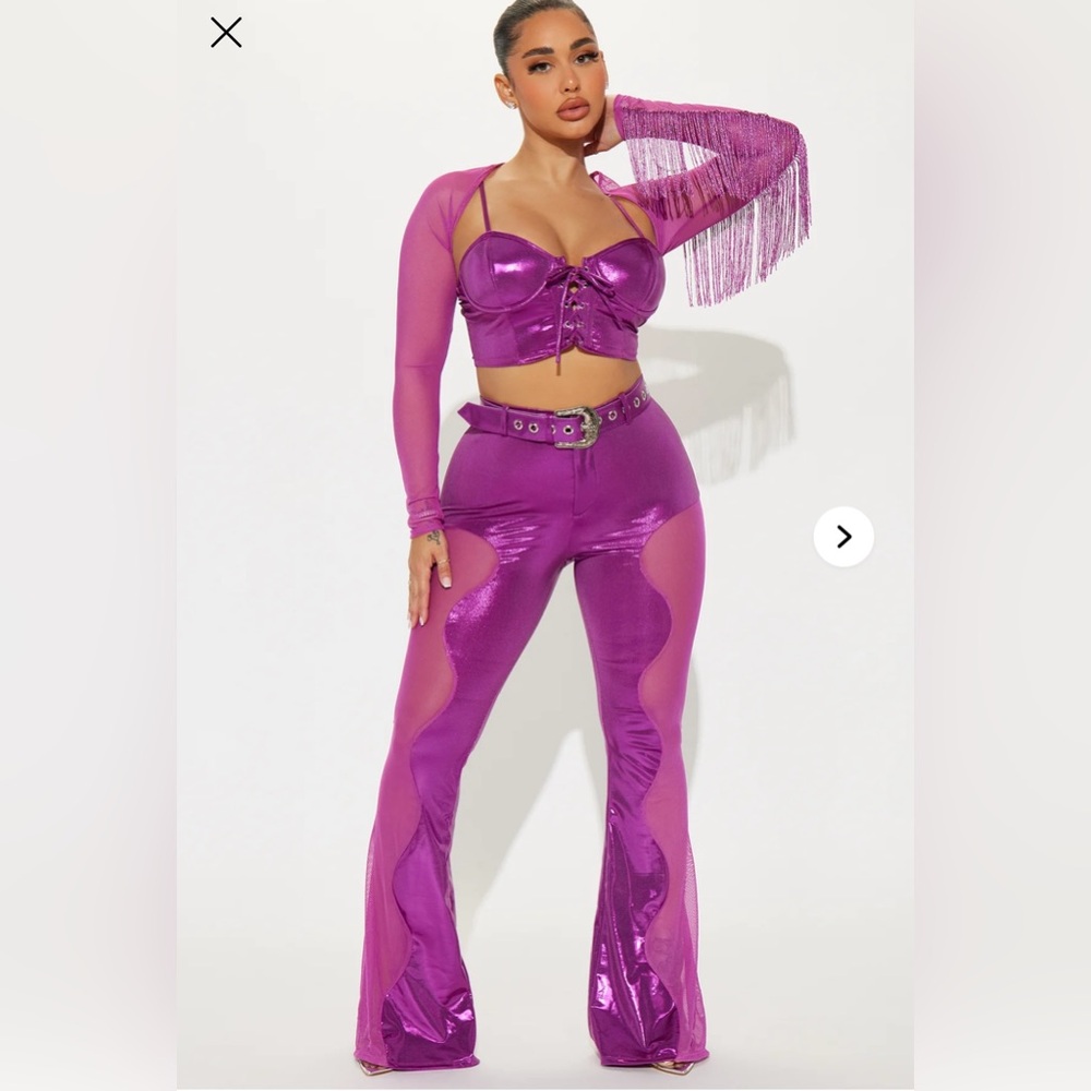 Metallic purple cowgirl set
